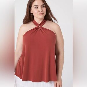 Lane Bryant Brandy color Swing O-Ring Halter Top size 26/28 NWTs